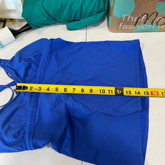 Athleta Cross Strap Tankini Swim Top  Blue SIZE Small #578174 - Picture 8 of 8